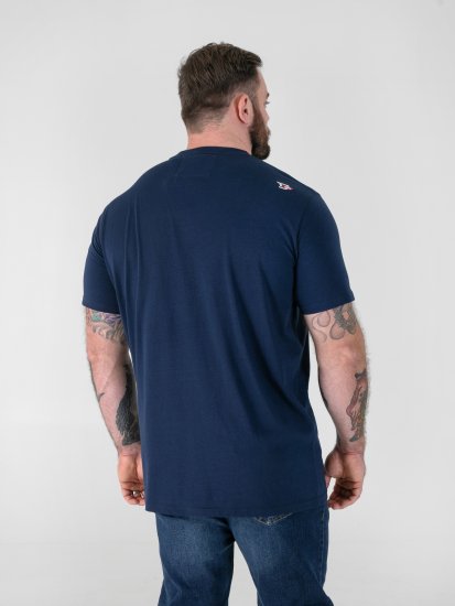 D555 Linton T-shirt met Veelkleurige Schedelprint Marineblauw - T-shirts - Grote Maten T-shirts Heren