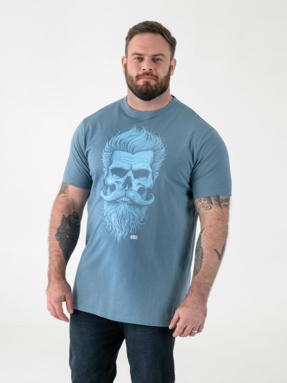 D555 Miller Bearded Skull T-shirt met Print - T-shirts - Grote Maten T-shirts Heren