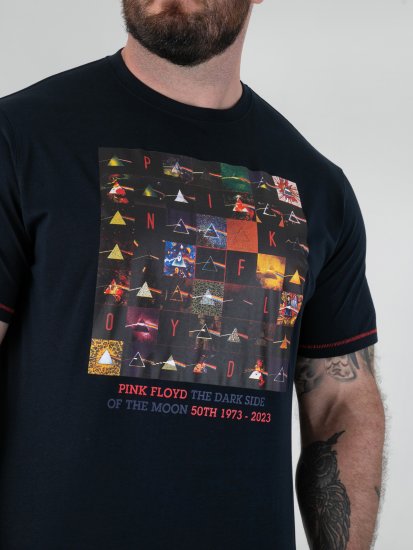 D555 Otto Official Pink Floyd 50th Anniversary T-shirt met Print Marineblauw - T-shirts - Grote Maten T-shirts Heren