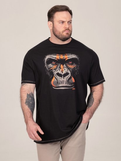 D555 Perkins Bedrukt T-shirt Zwart - T-shirts - Grote Maten T-shirts Heren
