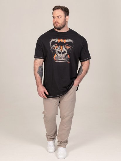 D555 Perkins Bedrukt T-shirt Zwart - T-shirts - Grote Maten T-shirts Heren