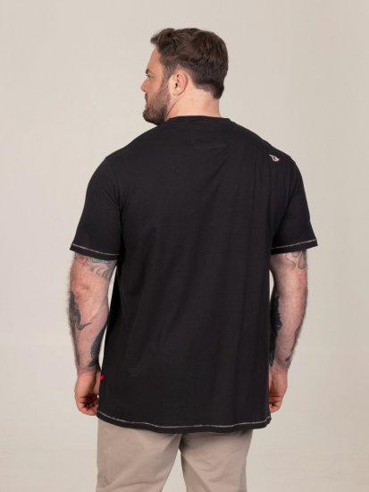 D555 Perkins Bedrukt T-shirt Zwart - T-shirts - Grote Maten T-shirts Heren