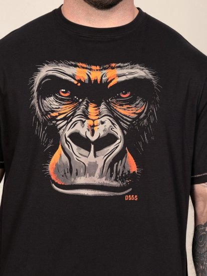 D555 Perkins Bedrukt T-shirt Zwart - T-shirts - Grote Maten T-shirts Heren