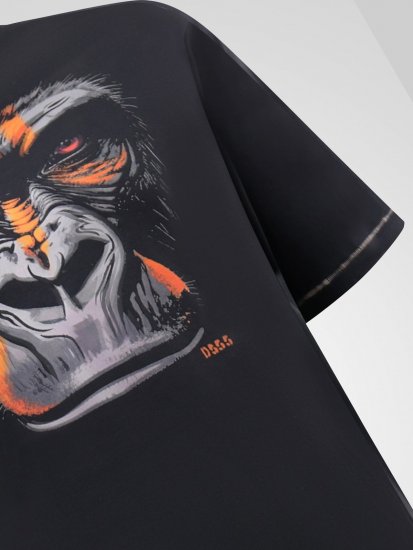D555 Perkins Bedrukt T-shirt Zwart - T-shirts - Grote Maten T-shirts Heren