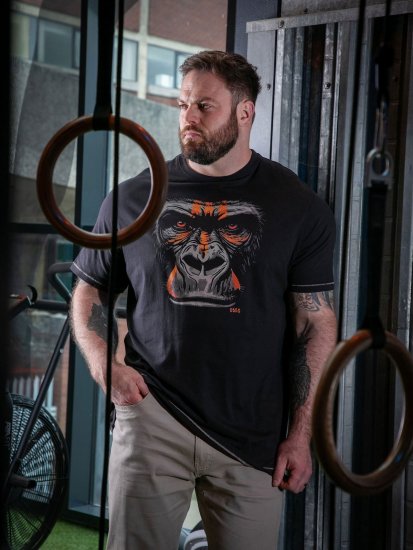 D555 Perkins Bedrukt T-shirt Zwart - T-shirts - Grote Maten T-shirts Heren