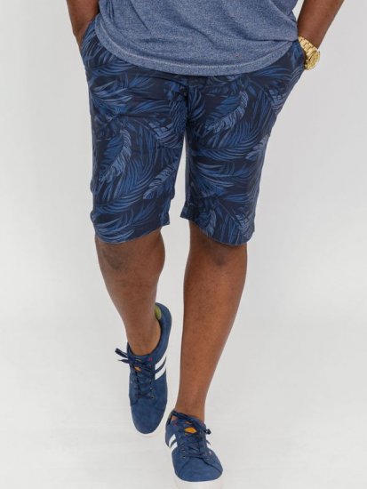 D555 Panther Hawaiian Leaf Ao Print Stretch Chino Shorts - Korte broeken - Grote Maten Korte Broeken Heren