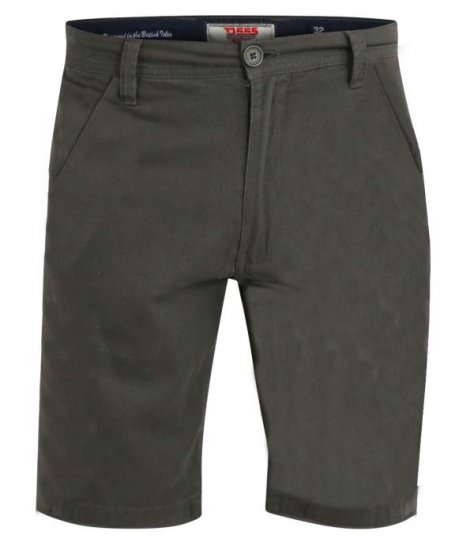 D555 Opala-2 Khaki Stretch Chino Shorts - Korte broeken - Grote Maten Korte Broeken Heren