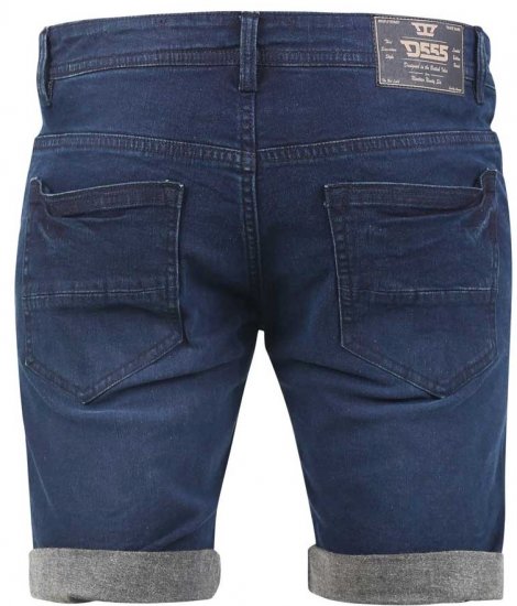 D555 BRENTWOOD Dark Blue Denim Shorts - Korte broeken - Grote Maten Korte Broeken Heren