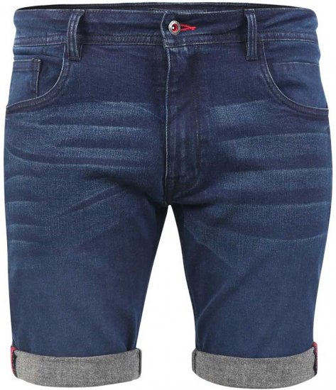 D555 BRENTWOOD Dark Blue Denim Shorts - Korte broeken - Grote Maten Korte Broeken Heren