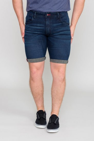 D555 BRENTWOOD Dark Blue Denim Shorts - Korte broeken - Grote Maten Korte Broeken Heren