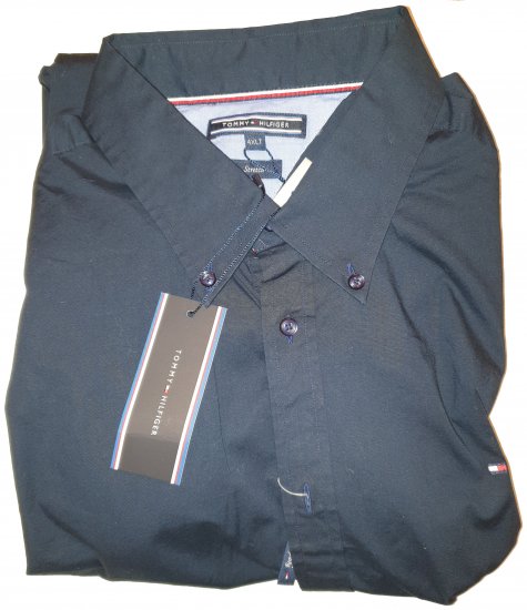 Tommy Hilfiger Stretch Poplin Shirt Black - Motleys gekke apriluitverkoop - 