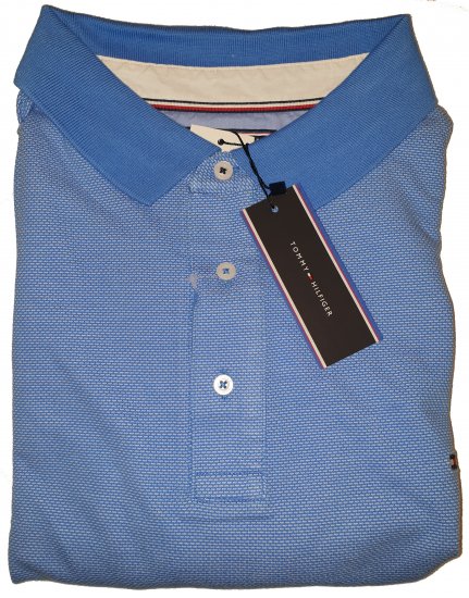 Tommy Hilfiger Jacquard Structure Polo Blue - Motleys gekke apriluitverkoop - 