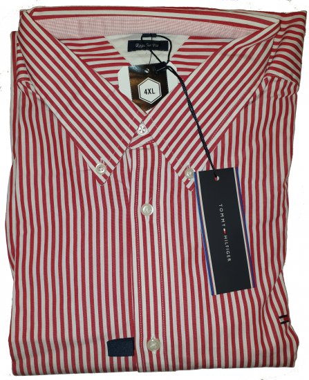 Tommy Hilfiger North Stripe Long Sleeve Shirt Red - Motleys gekke apriluitverkoop - 