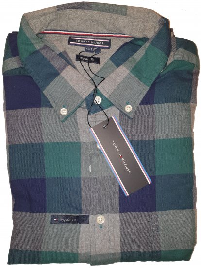 Tommy Hilfiger Gingham Flannel Shirt Green - Motleys gekke apriluitverkoop - 
