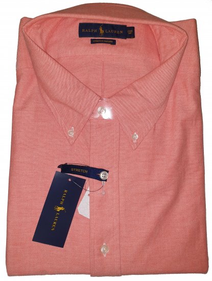 Ralph Lauren TC7E Long Sleeve Shirt Orange/White - Motleys gekke apriluitverkoop - 