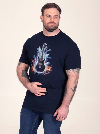 D555 Slater Bedrukt T-shirt Navyblauw - T-shirts - Grote Maten T-shirts Heren