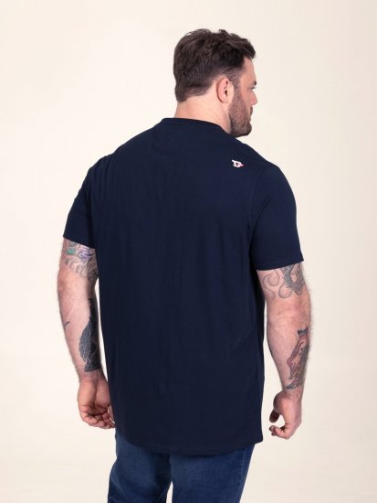 D555 Slater Bedrukt T-shirt Navyblauw - T-shirts - Grote Maten T-shirts Heren