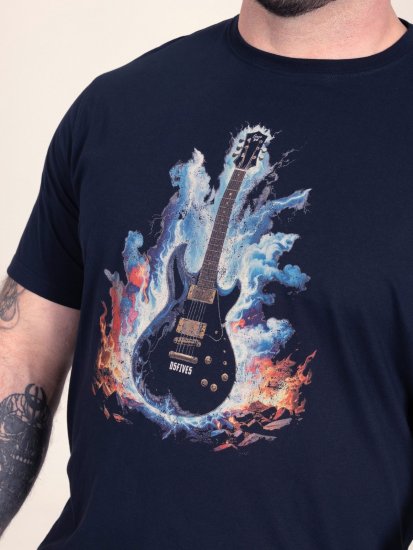 D555 Slater Bedrukt T-shirt Navyblauw - T-shirts - Grote Maten T-shirts Heren