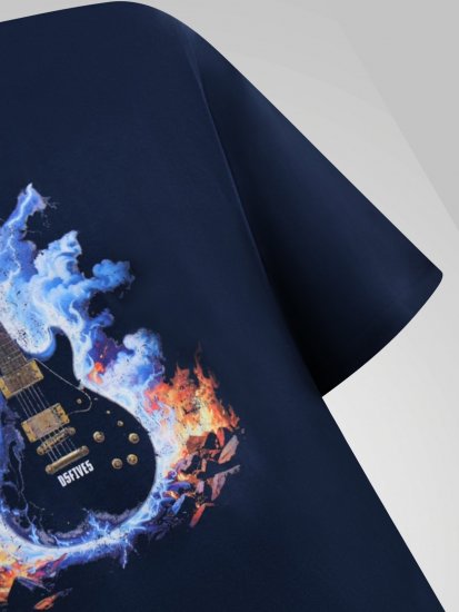 D555 Slater Bedrukt T-shirt Navyblauw - T-shirts - Grote Maten T-shirts Heren