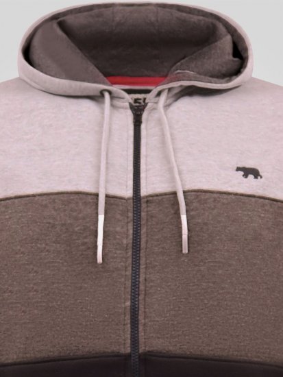D555 Fitzgerald Zip Through Hoody With Cut & Sew Panels Zwart - Sweaters & hoodies - Sweaters & Hoodies Grote Maten Heren