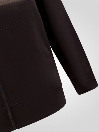 D555 Fitzgerald Zip Through Hoody With Cut & Sew Panels Zwart - Sweaters & hoodies - Sweaters & Hoodies Grote Maten Heren