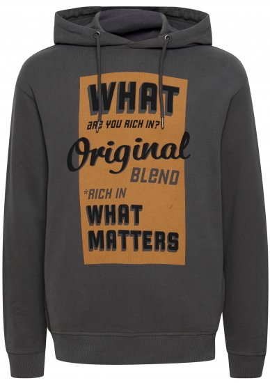 Blend Hoodie 4285 Asphalt Grey - Sweaters & hoodies - Sweaters & Hoodies Grote Maten Heren
