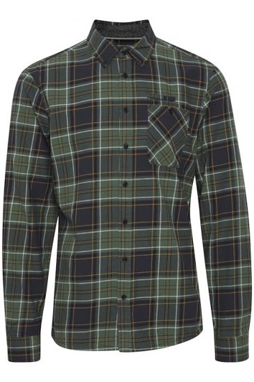 Blend Checked Long Sleeve Shirt Green - Overhemden - Overhemden Grote Maten Heren