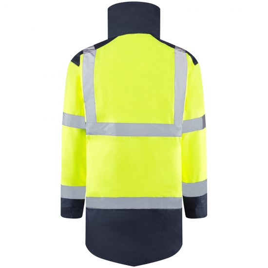 Leo Tawstock Warm Quilted Anorak Hi-Vis Yellow/Navy - Werkkleding - Werkkleding Grote Maten Heren
