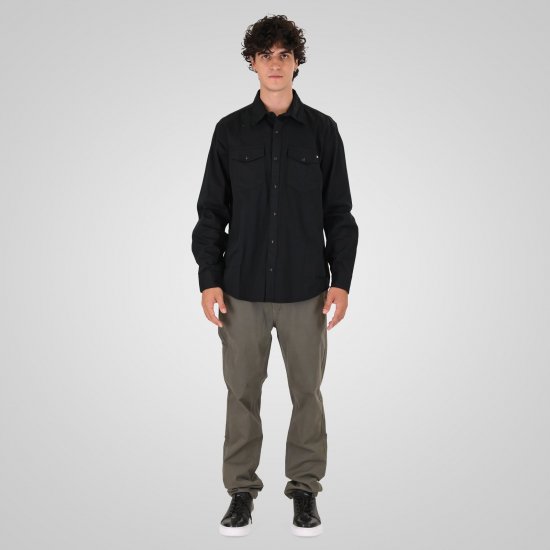 Double Outfitters GS-5126 Overhemd met drukknopen Zwart - Overhemden - Overhemden Grote Maten Heren