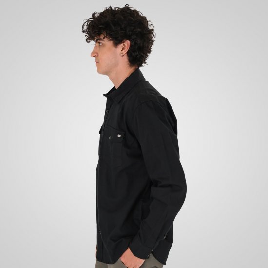 Double Outfitters GS-5126 Overhemd met drukknopen Zwart - Overhemden - Overhemden Grote Maten Heren