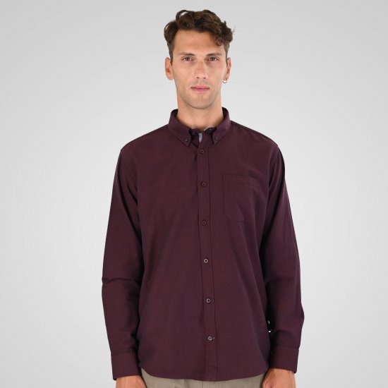 Double Outfitters GS-5225 Oxford overhemd Bordeaux - Overhemden - Overhemden Grote Maten Heren