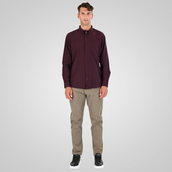 Double Outfitters GS-5225 Oxford overhemd Bordeaux - Overhemden - Overhemden Grote Maten Heren