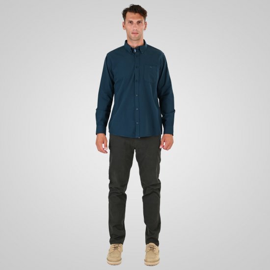 Double Outfitters GS-5225 Oxford overhemd Donkergroen - Overhemden - Overhemden Grote Maten Heren