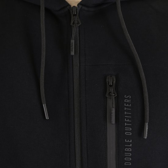 Double Outfitters MTOP-1160 Hoodie met rits Zwart - Sweaters & hoodies - Sweaters & Hoodies Grote Maten Heren