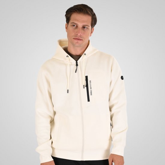 Double Outfitters MTOP-1160 Hoodie met rits Wit - Sweaters & hoodies - Sweaters & Hoodies Grote Maten Heren