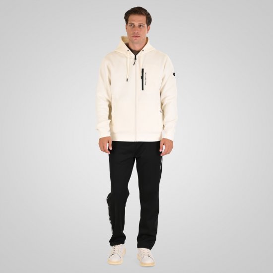 Double Outfitters MTOP-1160 Hoodie met rits Wit - Sweaters & hoodies - Sweaters & Hoodies Grote Maten Heren