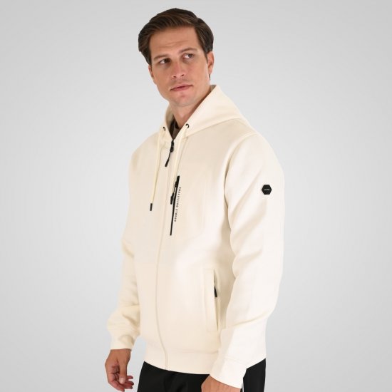 Double Outfitters MTOP-1160 Hoodie met rits Wit - Sweaters & hoodies - Sweaters & Hoodies Grote Maten Heren