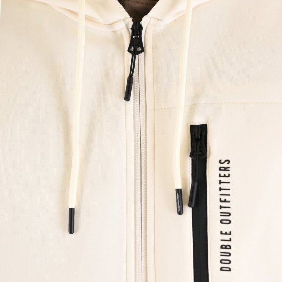 Double Outfitters MTOP-1160 Hoodie met rits Wit - Sweaters & hoodies - Sweaters & Hoodies Grote Maten Heren