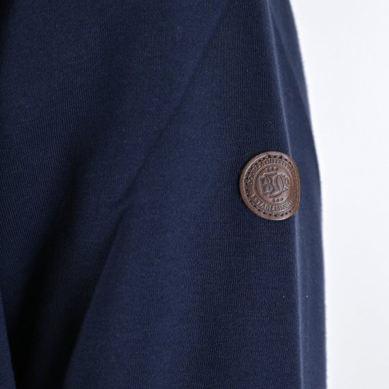 Double Outfitters MTOP-1163 Sweater met halve rits Navyblauw - Sweaters & hoodies - Sweaters & Hoodies Grote Maten Heren