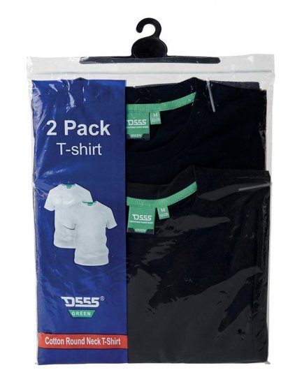 D555 Fenton 2-pack Black/Black T-shirt - T-shirts - Grote Maten T-shirts Heren