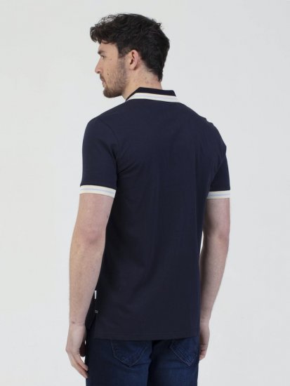 Mish Mash Belgrade Zip Through Polo Navy - Polo shirts - Grote Maten Poloshirts Heren