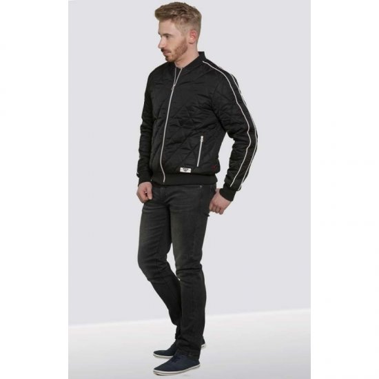 D555 Skipton Quilted Bomber Jacket Black - Jassen - Grote Maten Herenjassen