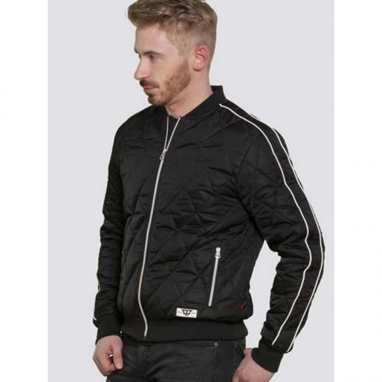 D555 Skipton Quilted Bomber Jacket Black - Jassen - Grote Maten Herenjassen
