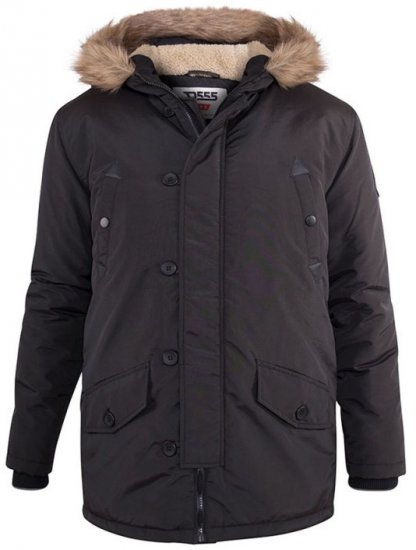 D555 Dundee Parka Jacket With Fur trimming and Teddy Fur Lined hood - Jassen - Grote Maten Herenjassen