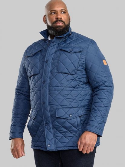 D555 Dalwood Quilted Jacket With Zip Away Hood - Jassen - Grote Maten Herenjassen