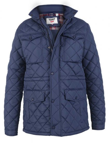 D555 Dalwood Quilted Jacket With Zip Away Hood - Jassen - Grote Maten Herenjassen