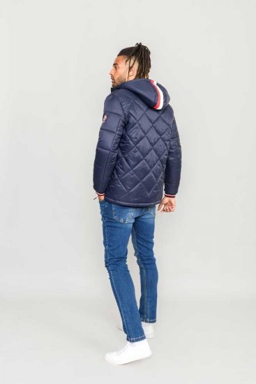 D555 Angus Diamond Quilted Puffer Jacket Navy - Jassen - Grote Maten Herenjassen