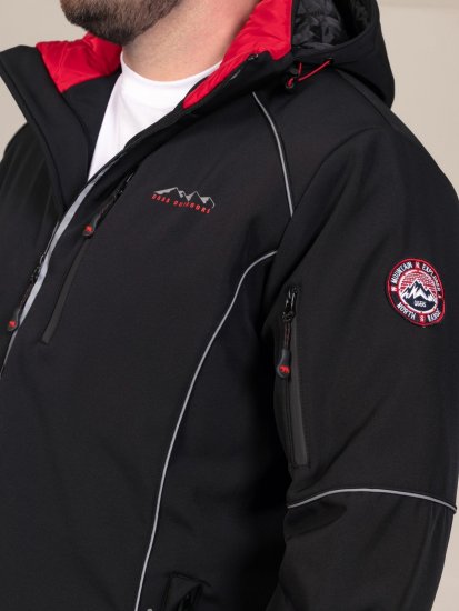 D555 Jamie Soft Shell Detachable Hood Padded Jacket Zwart - Jassen - Grote Maten Herenjassen