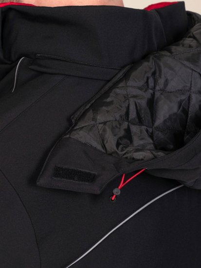 D555 Jamie Soft Shell Detachable Hood Padded Jacket Zwart - Jassen - Grote Maten Herenjassen