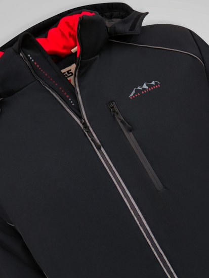 D555 Jamie Soft Shell Detachable Hood Padded Jacket Zwart - Jassen - Grote Maten Herenjassen